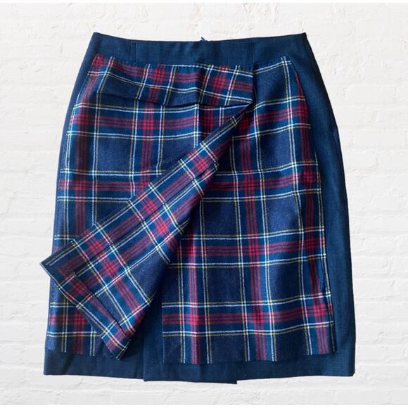 Machka designer wool plaid pencil skirt - Picture 1 of 7